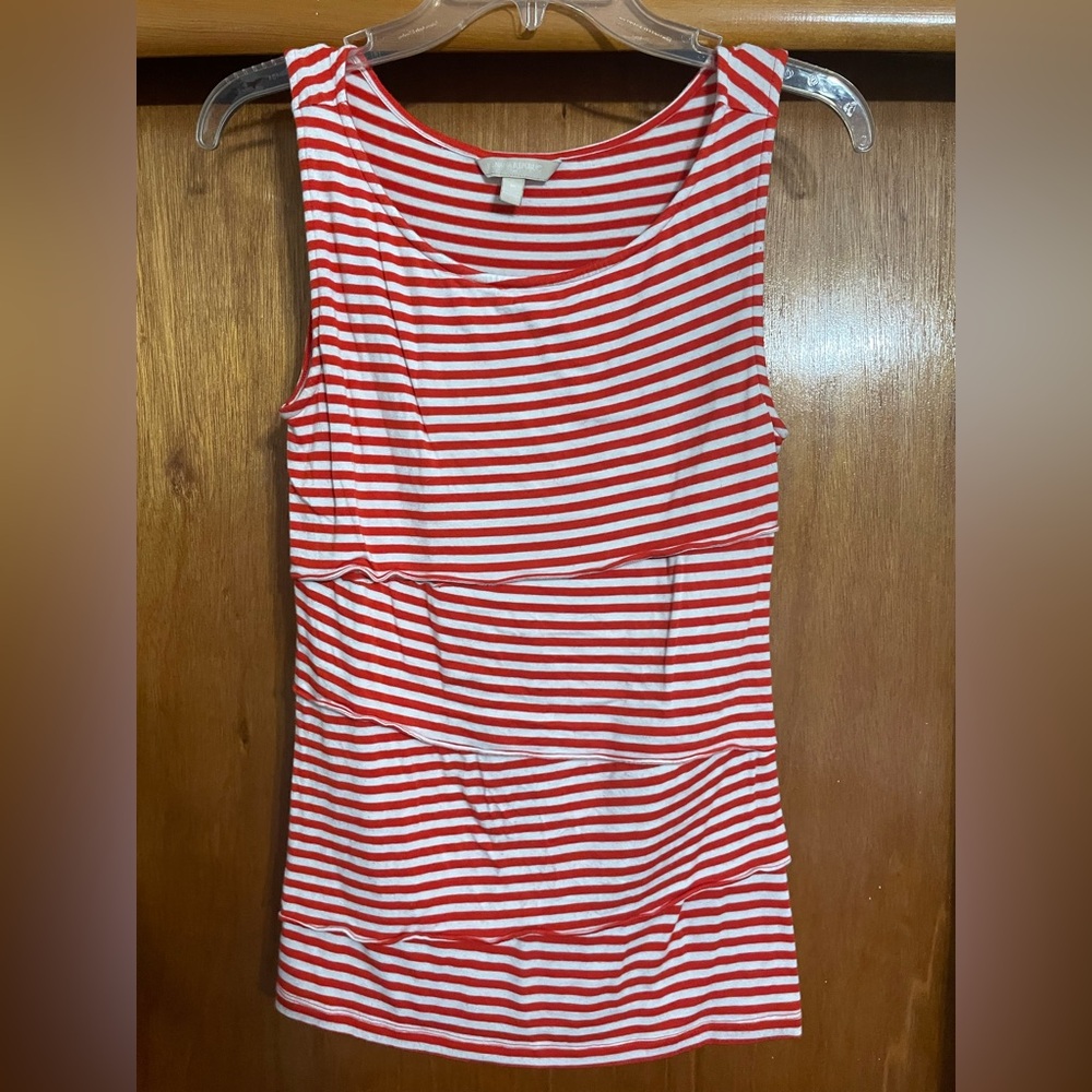 Banana Republic Red and White Striped Shirt